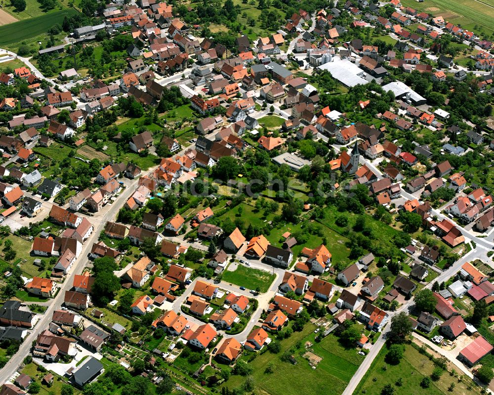 Luftaufnahme Hochdorf - Wohngebiet einer Einfamilienhaus- Siedlung in Hochdorf im Bundesland Baden-Württemberg, Deutschland