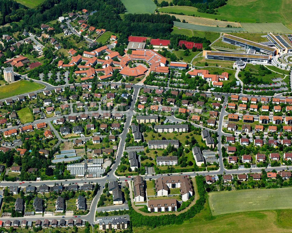 Luftbild Hof - Wohngebiet einer Einfamilienhaus- Siedlung in Hof im Bundesland Bayern, Deutschland