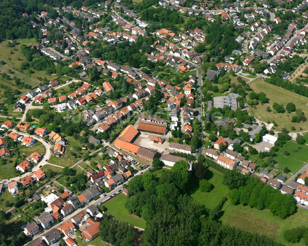 Hohenwettersbach aus der Vogelperspektive: Wohngebiet einer Einfamilienhaus- Siedlung in Hohenwettersbach im Bundesland Baden-Württemberg, Deutschland