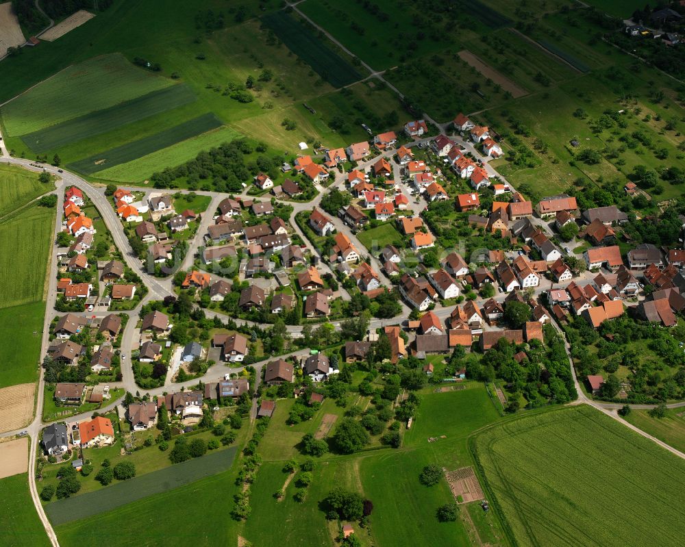 Holzbronn aus der Vogelperspektive: Wohngebiet einer Einfamilienhaus- Siedlung in Holzbronn im Bundesland Baden-Württemberg, Deutschland