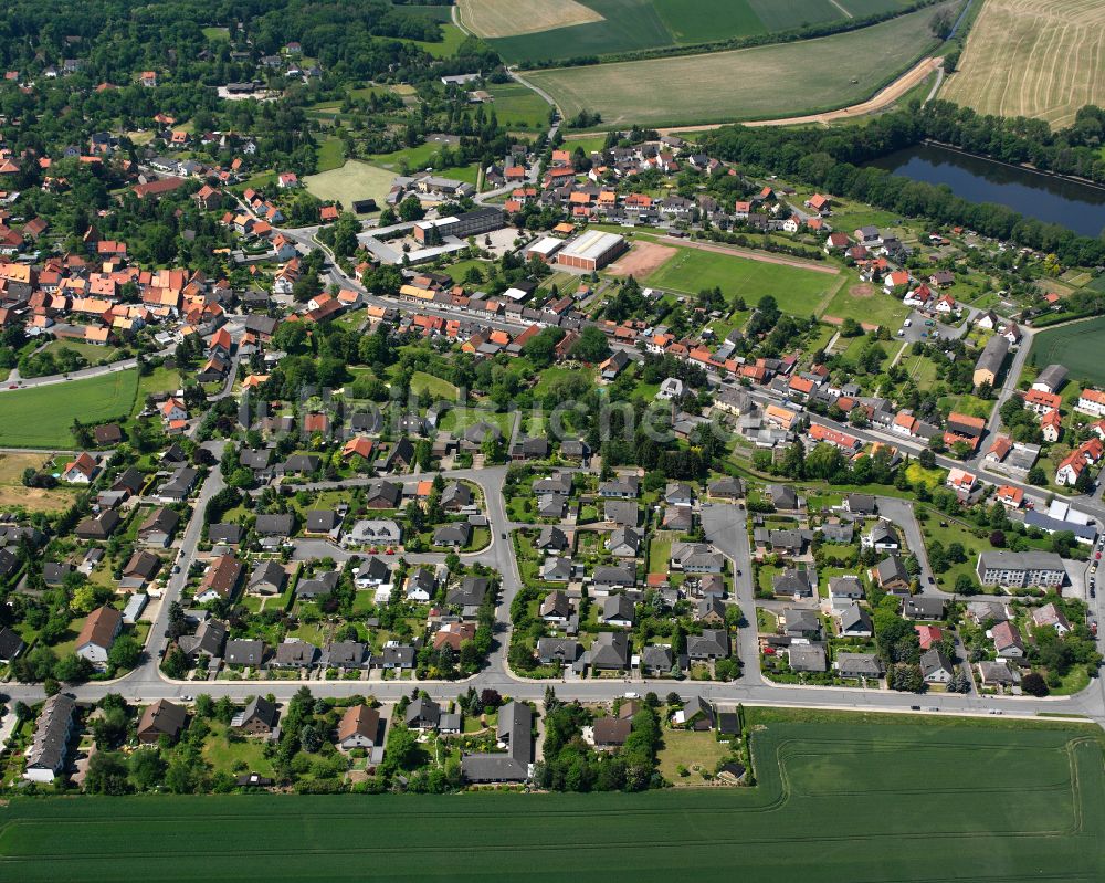 Luftaufnahme Hornburg - Wohngebiet einer Einfamilienhaus- Siedlung in Hornburg im Bundesland Niedersachsen, Deutschland