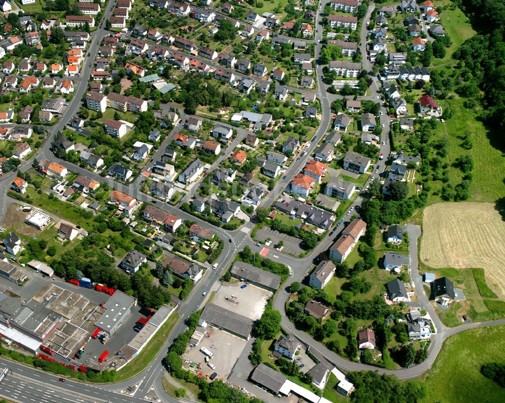 Luftaufnahme Hörbach - Wohngebiet einer Einfamilienhaus- Siedlung in Hörbach im Bundesland Hessen, Deutschland