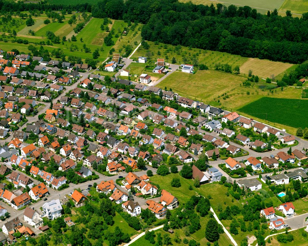 Jettenburg von oben - Wohngebiet einer Einfamilienhaus- Siedlung in Jettenburg im Bundesland Baden-Württemberg, Deutschland