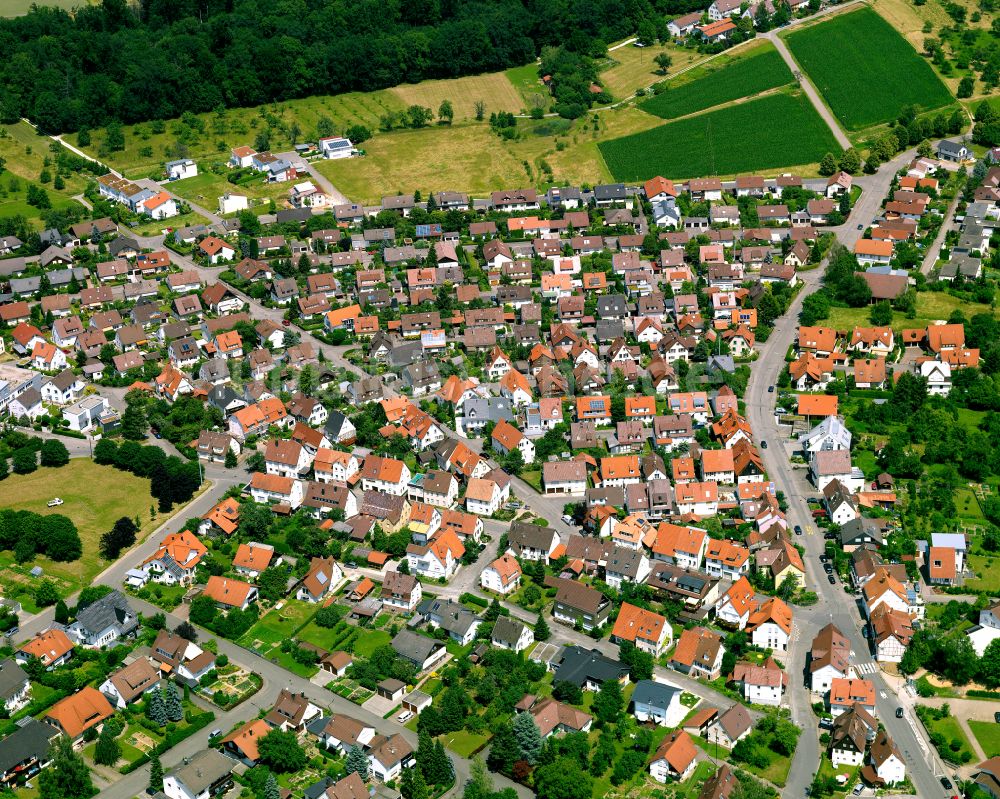 Jettenburg aus der Vogelperspektive: Wohngebiet einer Einfamilienhaus- Siedlung in Jettenburg im Bundesland Baden-Württemberg, Deutschland