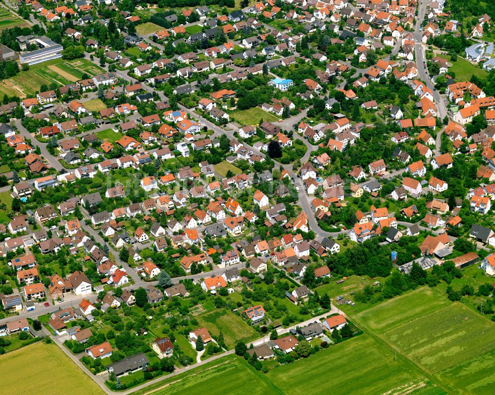 Jettenburg von oben - Wohngebiet einer Einfamilienhaus- Siedlung in Jettenburg im Bundesland Baden-Württemberg, Deutschland