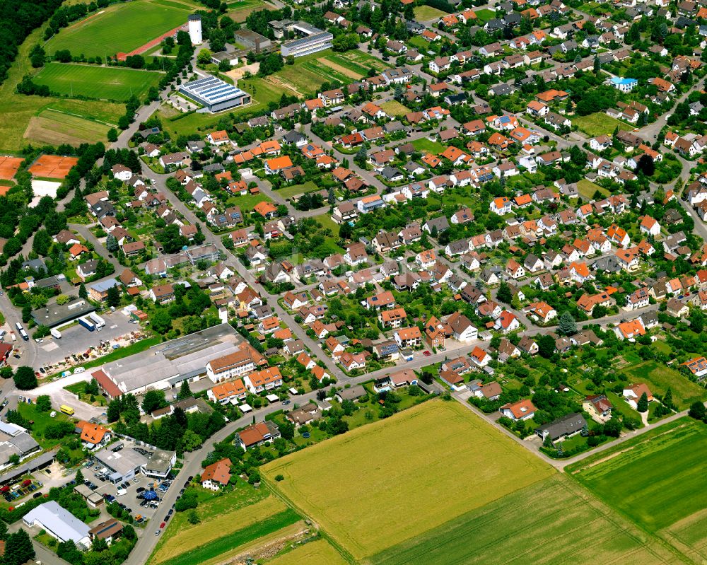 Jettenburg aus der Vogelperspektive: Wohngebiet einer Einfamilienhaus- Siedlung in Jettenburg im Bundesland Baden-Württemberg, Deutschland