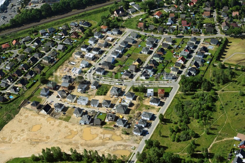 Luftbild Berlin - Wohngebiet einer Einfamilienhaus- Siedlung Kaulbachstraße - Bisamstraße - Waschbärweg im Ortsteil Mahlsdorf in Berlin, Deutschland