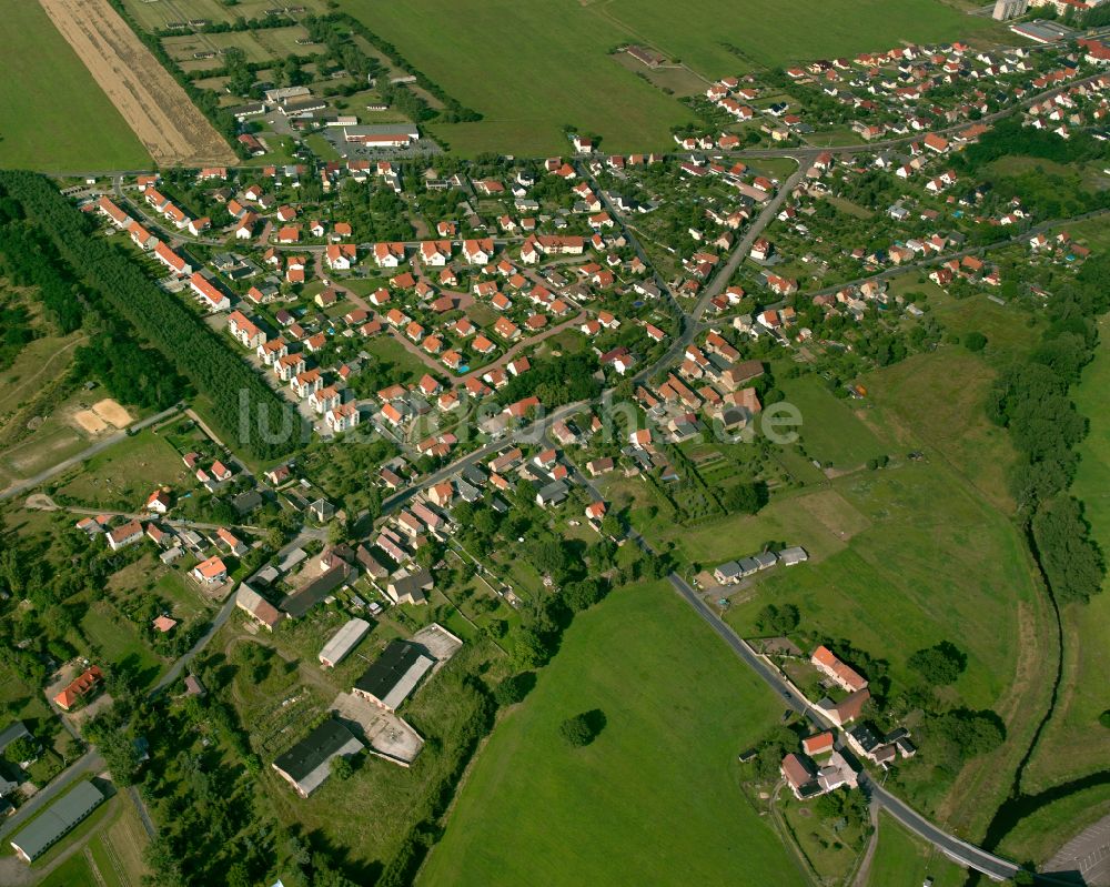 Luftbild Kleinraschütz - Wohngebiet einer Einfamilienhaus- Siedlung in Kleinraschütz im Bundesland Sachsen, Deutschland