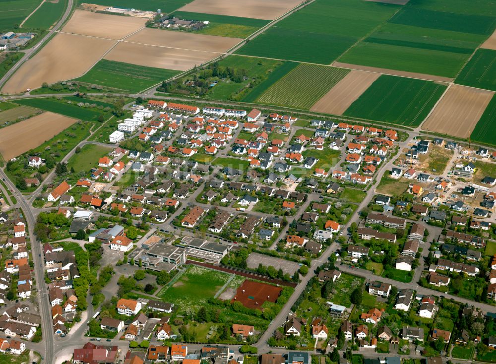 Luftbild Langenau - Wohngebiet einer Einfamilienhaus- Siedlung in Langenau im Bundesland Baden-Württemberg, Deutschland