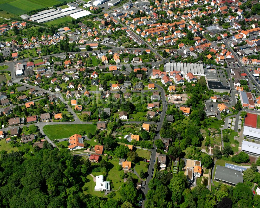 Lauterbach (Hessen) aus der Vogelperspektive: Wohngebiet einer Einfamilienhaus- Siedlung in Lauterbach (Hessen) im Bundesland Hessen, Deutschland