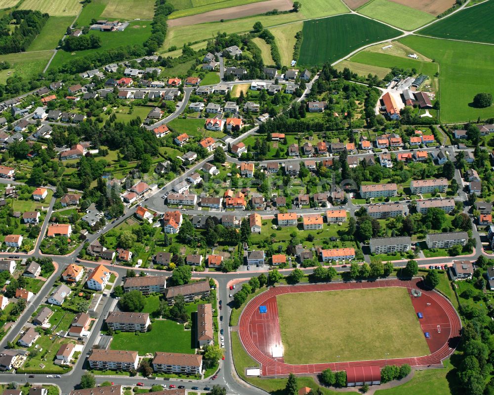 Luftaufnahme Lauterbach (Hessen) - Wohngebiet einer Einfamilienhaus- Siedlung in Lauterbach (Hessen) im Bundesland Hessen, Deutschland