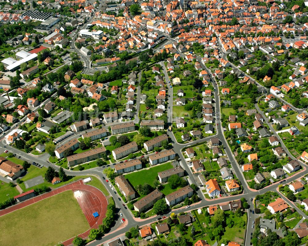 Luftbild Lauterbach (Hessen) - Wohngebiet einer Einfamilienhaus- Siedlung in Lauterbach (Hessen) im Bundesland Hessen, Deutschland