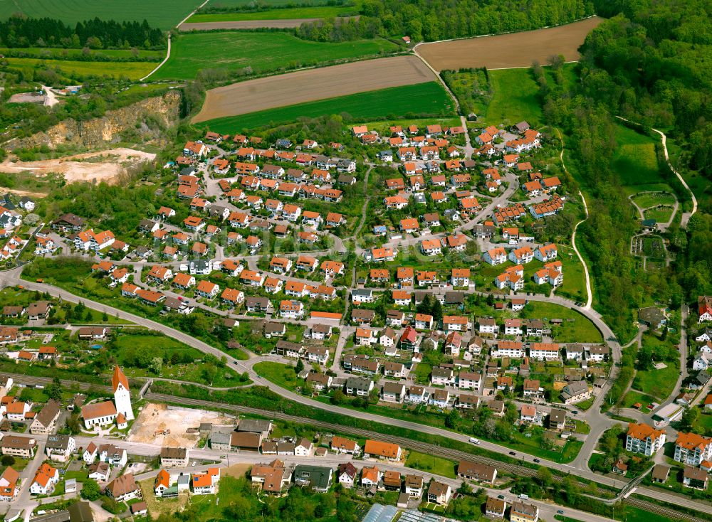 Luftbild Lonsee - Wohngebiet einer Einfamilienhaus- Siedlung in Lonsee im Bundesland Baden-Württemberg, Deutschland