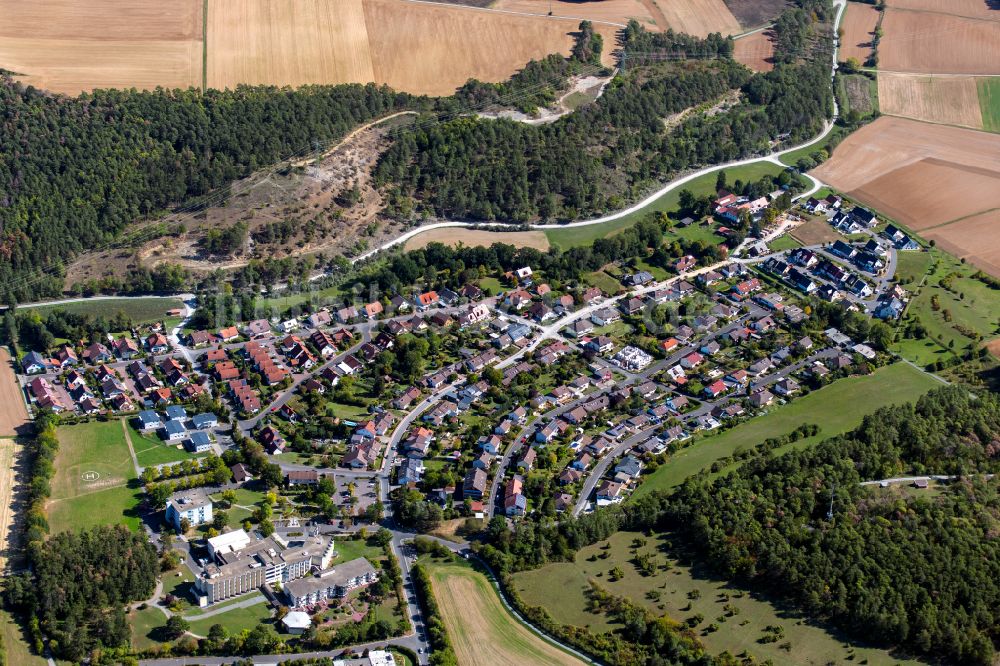 Marktheidenfeld von oben - Wohngebiet einer Einfamilienhaus- Siedlung in Marktheidenfeld im Bundesland Bayern, Deutschland