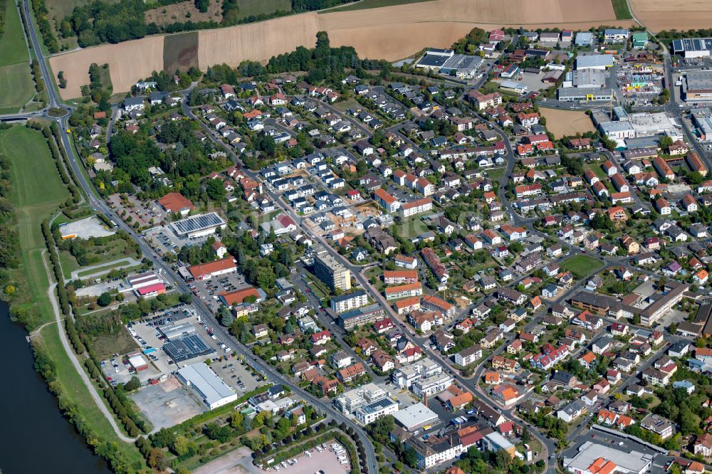 Marktheidenfeld aus der Vogelperspektive: Wohngebiet einer Einfamilienhaus- Siedlung in Marktheidenfeld im Bundesland Bayern, Deutschland