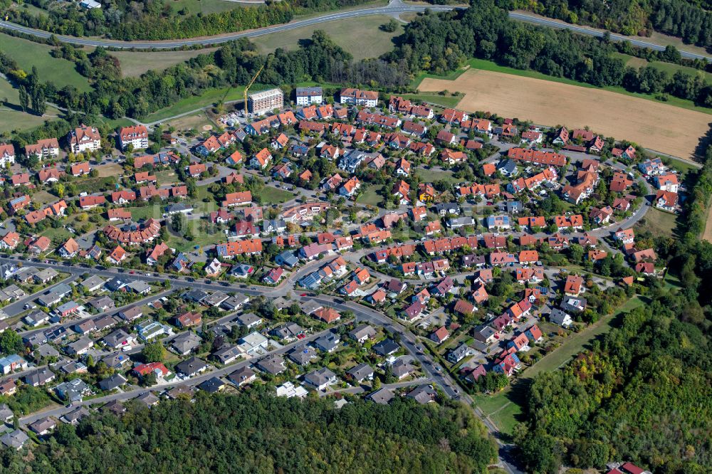 Luftbild Marktheidenfeld - Wohngebiet einer Einfamilienhaus- Siedlung in Marktheidenfeld im Bundesland Bayern, Deutschland