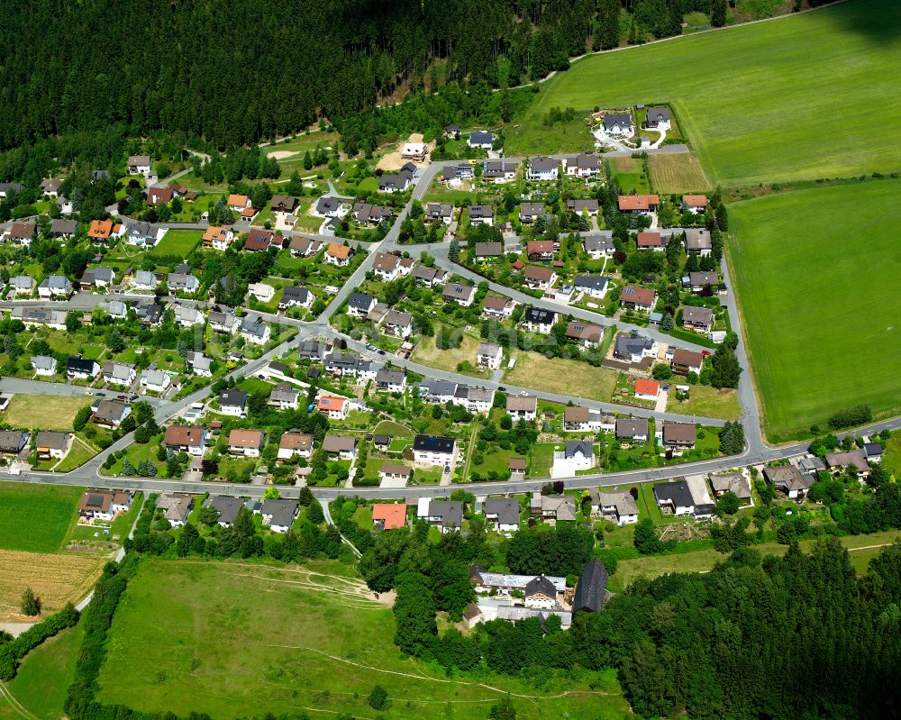 Luftaufnahme Naila-Froschgrün - Wohngebiet einer Einfamilienhaus- Siedlung in Naila-Froschgrün im Bundesland Bayern, Deutschland