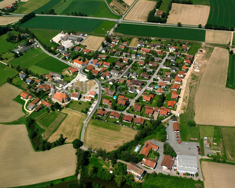 Oberdietfurt von oben - Wohngebiet einer Einfamilienhaus- Siedlung in Oberdietfurt im Bundesland Bayern, Deutschland