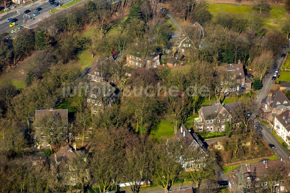 Luftaufnahme Oberhausen - Wohngebiet einer Einfamilienhaus- Siedlung in Oberhausen im Bundesland Nordrhein-Westfalen