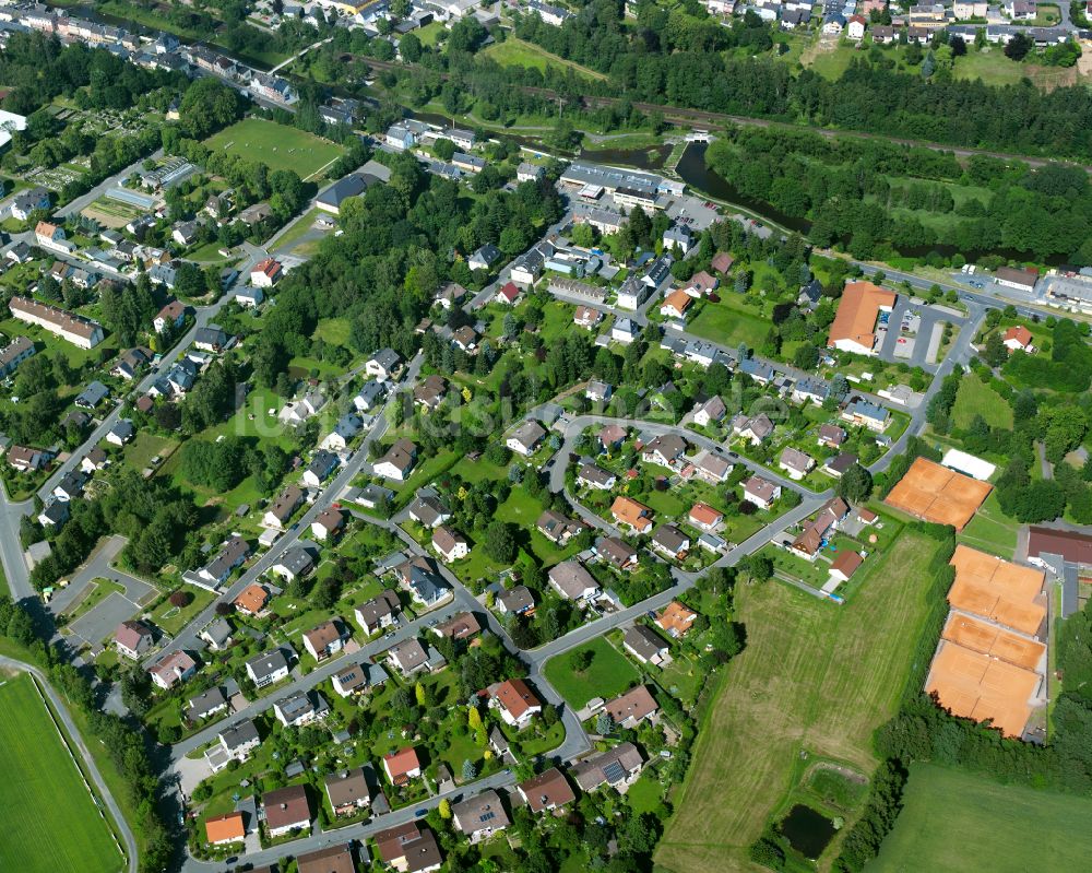 Luftaufnahme Oberkotzau - Wohngebiet einer Einfamilienhaus- Siedlung in Oberkotzau im Bundesland Bayern, Deutschland