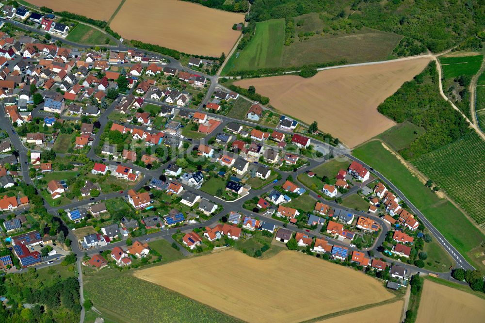 Luftaufnahme Oberleinach - Wohngebiet einer Einfamilienhaus- Siedlung in Oberleinach im Bundesland Bayern, Deutschland