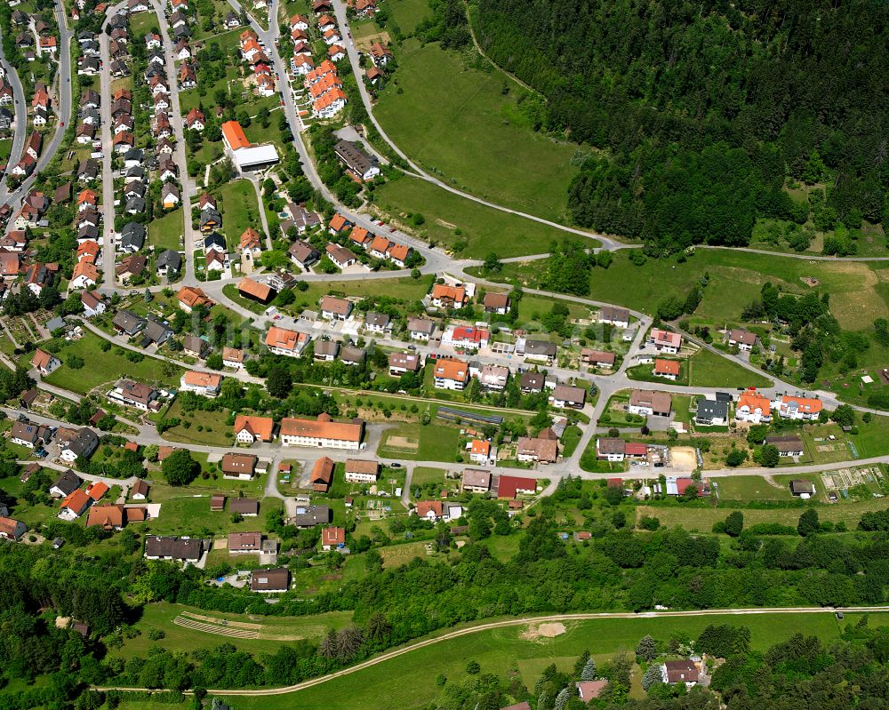 Luftaufnahme Oberschwandorf - Wohngebiet einer Einfamilienhaus- Siedlung in Oberschwandorf im Bundesland Baden-Württemberg, Deutschland