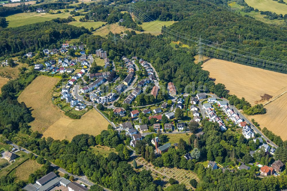 Witten von oben - Wohngebiet einer Einfamilienhaus- Siedlung im Ortsteil Buchholz in Witten im Bundesland Nordrhein-Westfalen, Deutschland