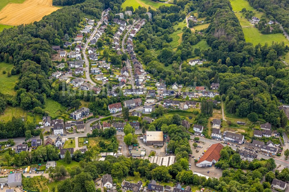 Witten aus der Vogelperspektive: Wohngebiet einer Einfamilienhaus- Siedlung im Ortsteil Buchholz in Witten im Bundesland Nordrhein-Westfalen, Deutschland