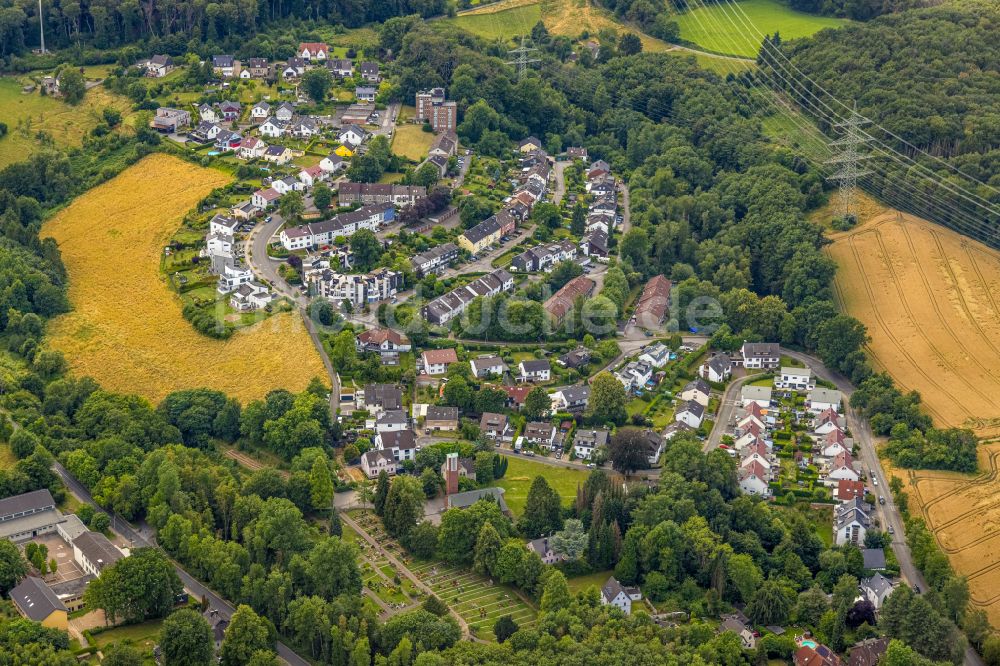 Luftbild Witten - Wohngebiet einer Einfamilienhaus- Siedlung im Ortsteil Buchholz in Witten im Bundesland Nordrhein-Westfalen, Deutschland