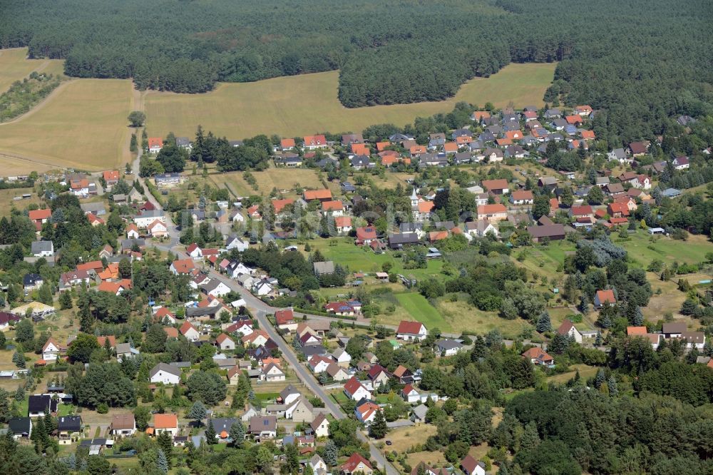 Luftbild Siehdichum - Wohngebiet einer Einfamilienhaus- Siedlung im Ortsteil Schernsdorf in Siehdichum im Bundesland Brandenburg