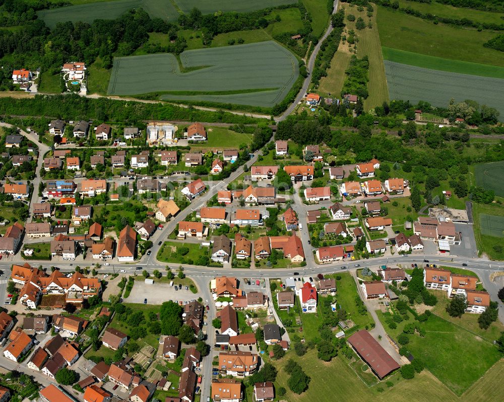 Luftbild Ostelsheim - Wohngebiet einer Einfamilienhaus- Siedlung in Ostelsheim im Bundesland Baden-Württemberg, Deutschland