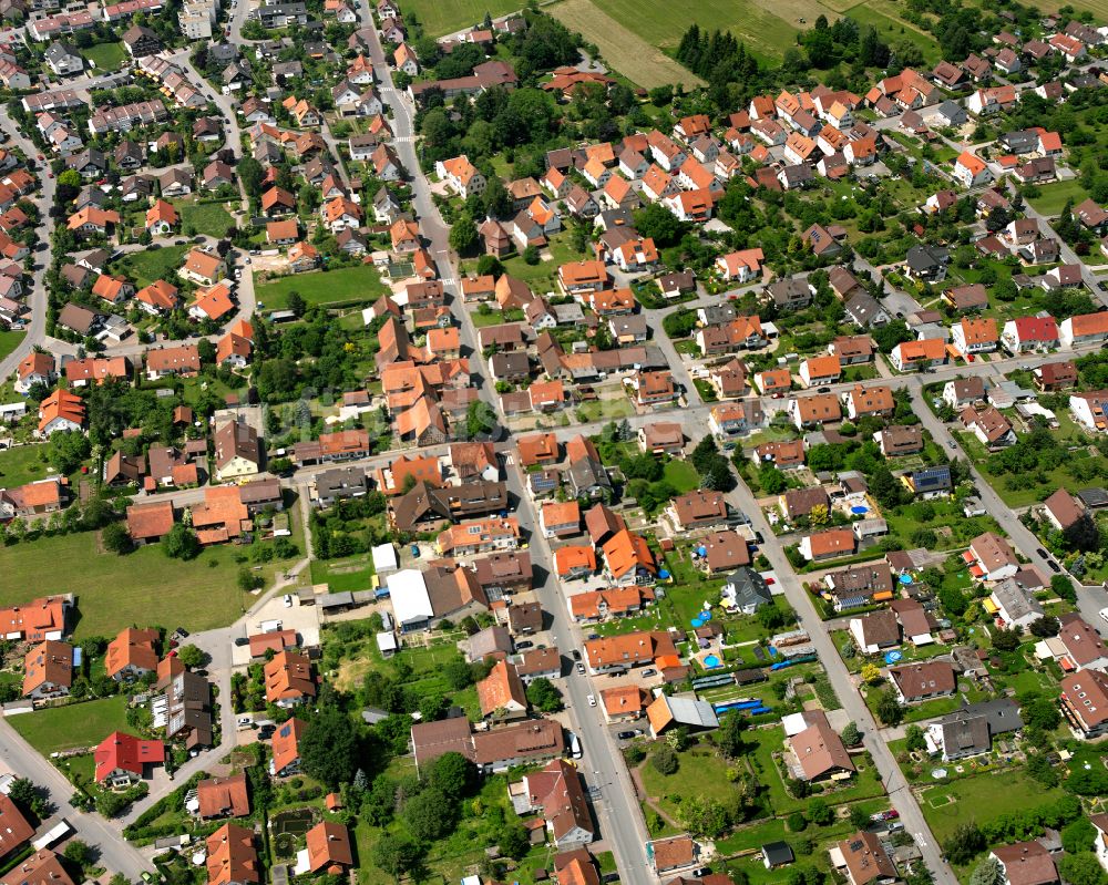 Ottenbronn aus der Vogelperspektive: Wohngebiet einer Einfamilienhaus- Siedlung in Ottenbronn im Bundesland Baden-Württemberg, Deutschland