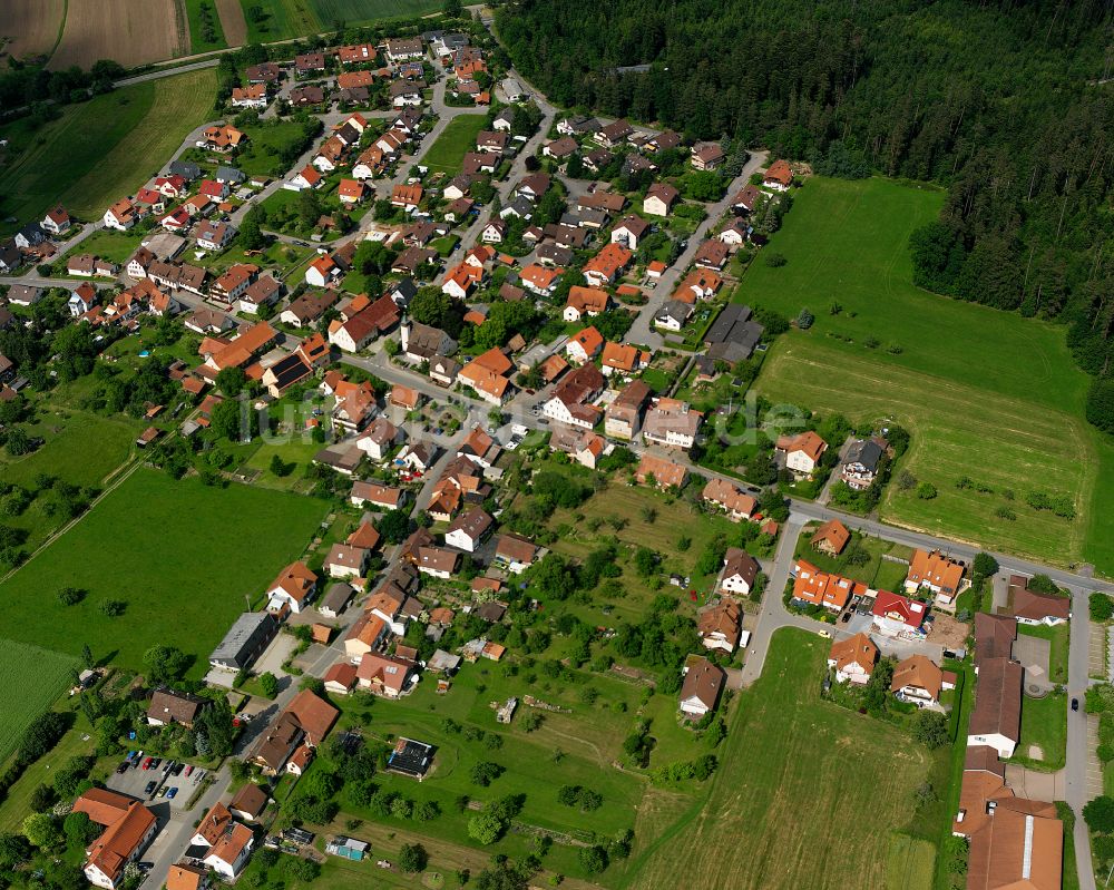 Luftaufnahme Ottenbronn - Wohngebiet einer Einfamilienhaus- Siedlung in Ottenbronn im Bundesland Baden-Württemberg, Deutschland