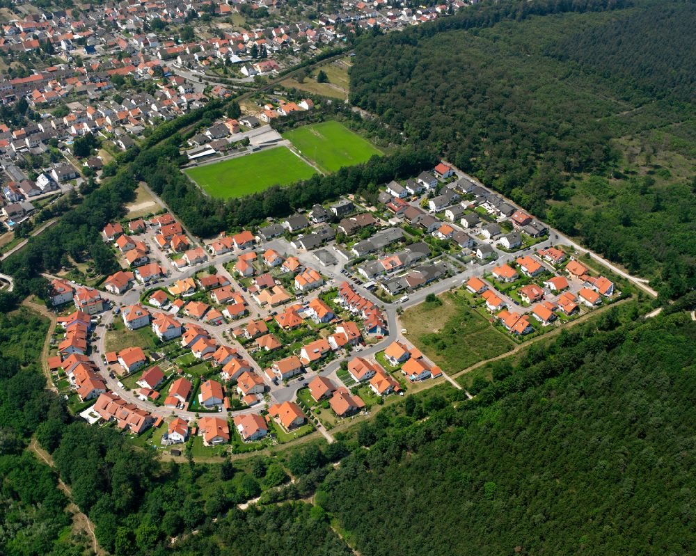 Luftbild Philippsburg - Wohngebiet einer Einfamilienhaus- Siedlung in Philippsburg im Bundesland Baden-Württemberg, Deutschland