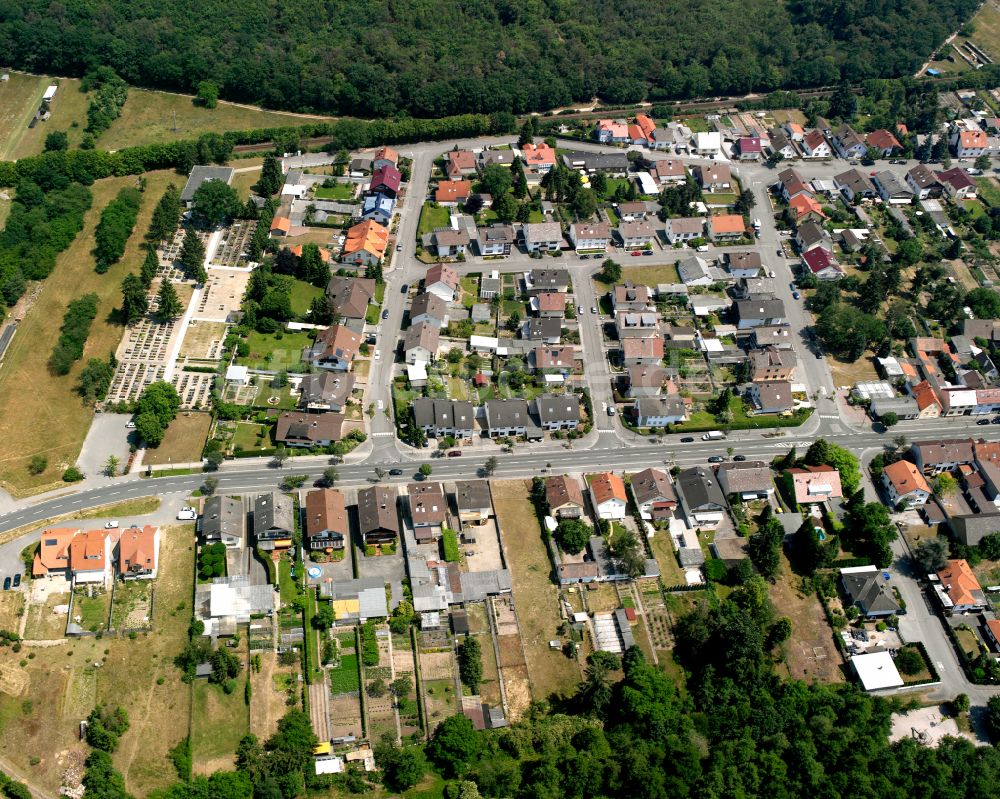 Luftaufnahme Philippsburg - Wohngebiet einer Einfamilienhaus- Siedlung in Philippsburg im Bundesland Baden-Württemberg, Deutschland