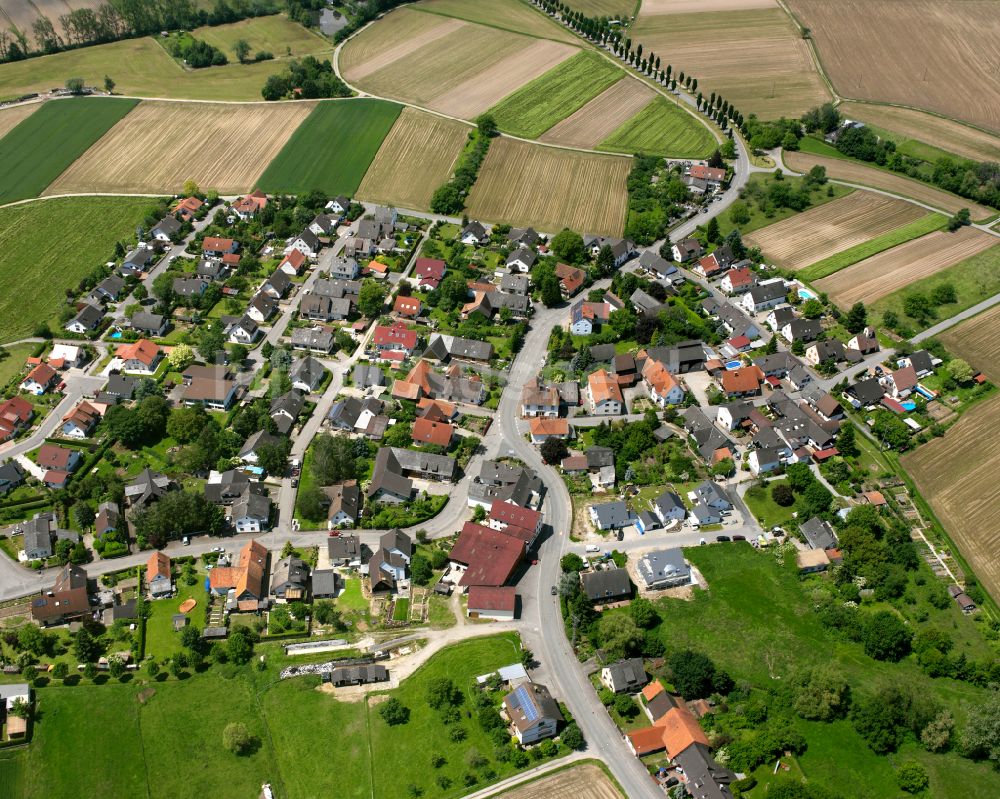 Querbach aus der Vogelperspektive: Wohngebiet einer Einfamilienhaus- Siedlung in Querbach im Bundesland Baden-Württemberg, Deutschland