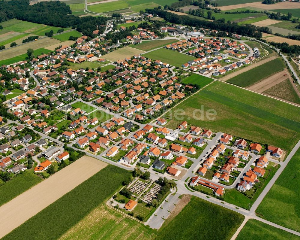 Rain aus der Vogelperspektive: Wohngebiet einer Einfamilienhaus- Siedlung in Rain im Bundesland Bayern, Deutschland