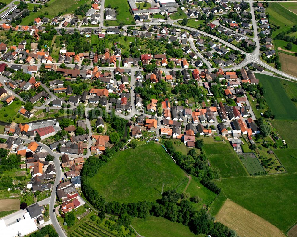 Rheinbischofsheim aus der Vogelperspektive: Wohngebiet einer Einfamilienhaus- Siedlung in Rheinbischofsheim im Bundesland Baden-Württemberg, Deutschland