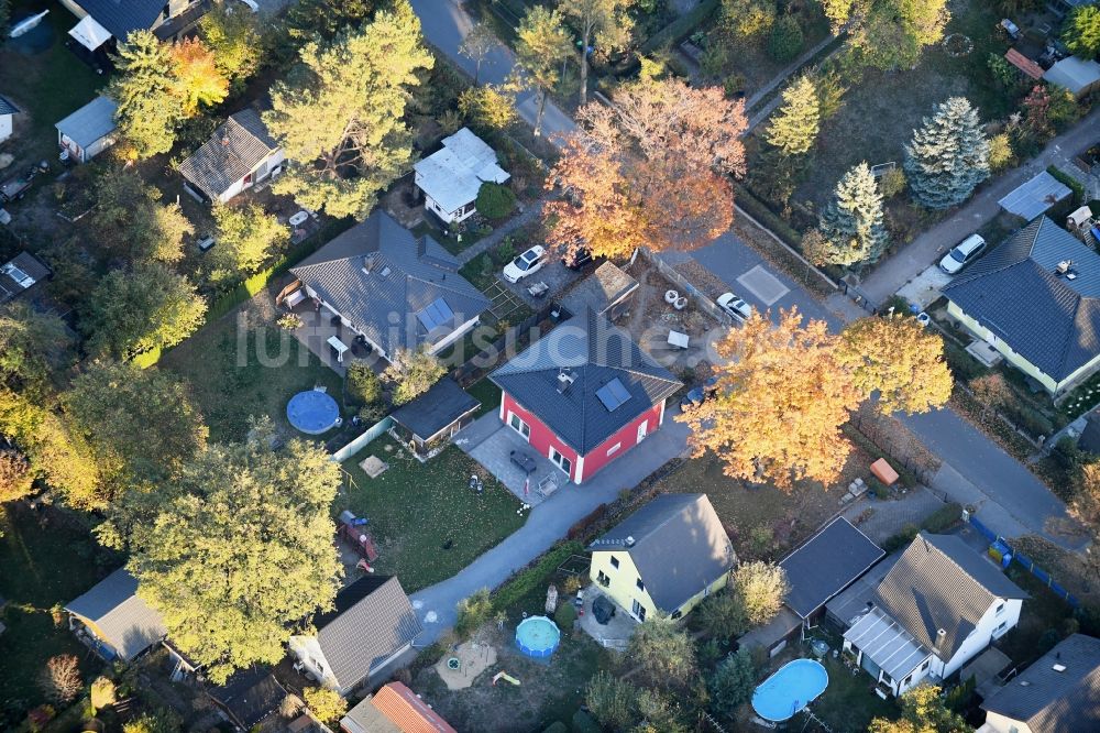 Fredersdorf-Vogelsdorf von oben - Wohngebiet einer Einfamilienhaus- Siedlung Richard-Wagner-Straße in Fredersdorf-Vogelsdorf im Bundesland Brandenburg