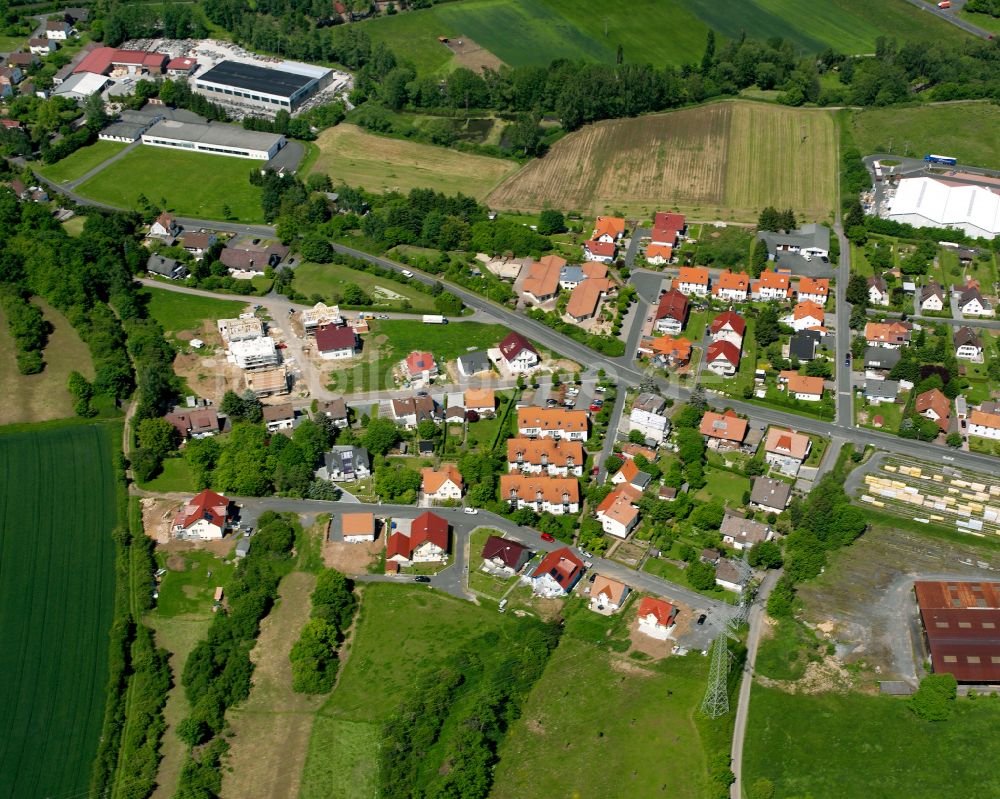 Luftaufnahme Rimlos - Wohngebiet einer Einfamilienhaus- Siedlung in Rimlos im Bundesland Hessen, Deutschland