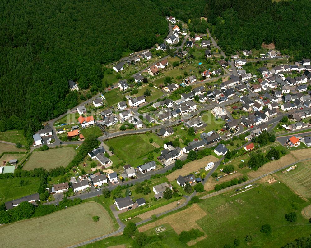 Luftaufnahme Rittershausen - Wohngebiet einer Einfamilienhaus- Siedlung in Rittershausen im Bundesland Hessen, Deutschland