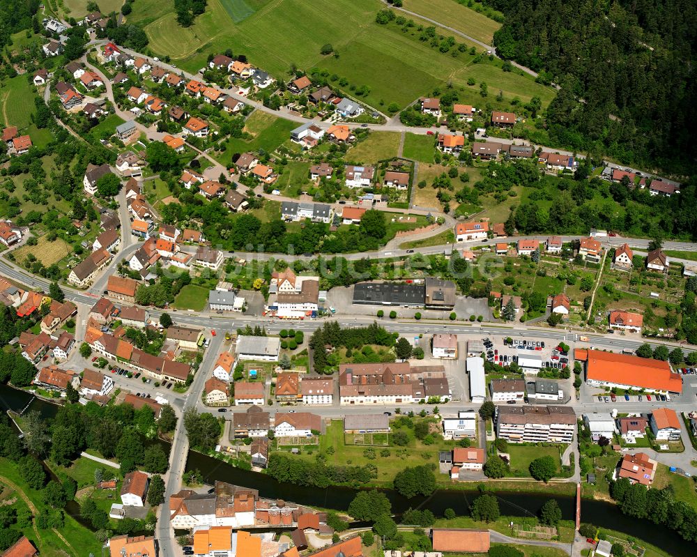 Luftaufnahme Rohrdorf - Wohngebiet einer Einfamilienhaus- Siedlung in Rohrdorf im Bundesland Baden-Württemberg, Deutschland