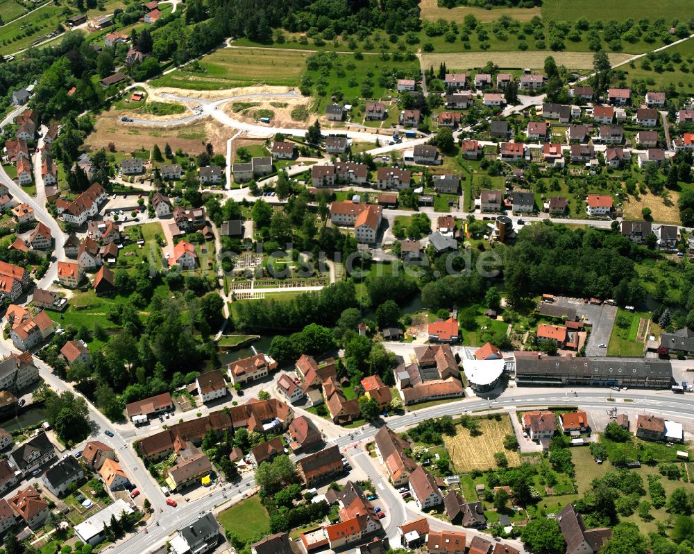 Rohrdorf aus der Vogelperspektive: Wohngebiet einer Einfamilienhaus- Siedlung in Rohrdorf im Bundesland Baden-Württemberg, Deutschland