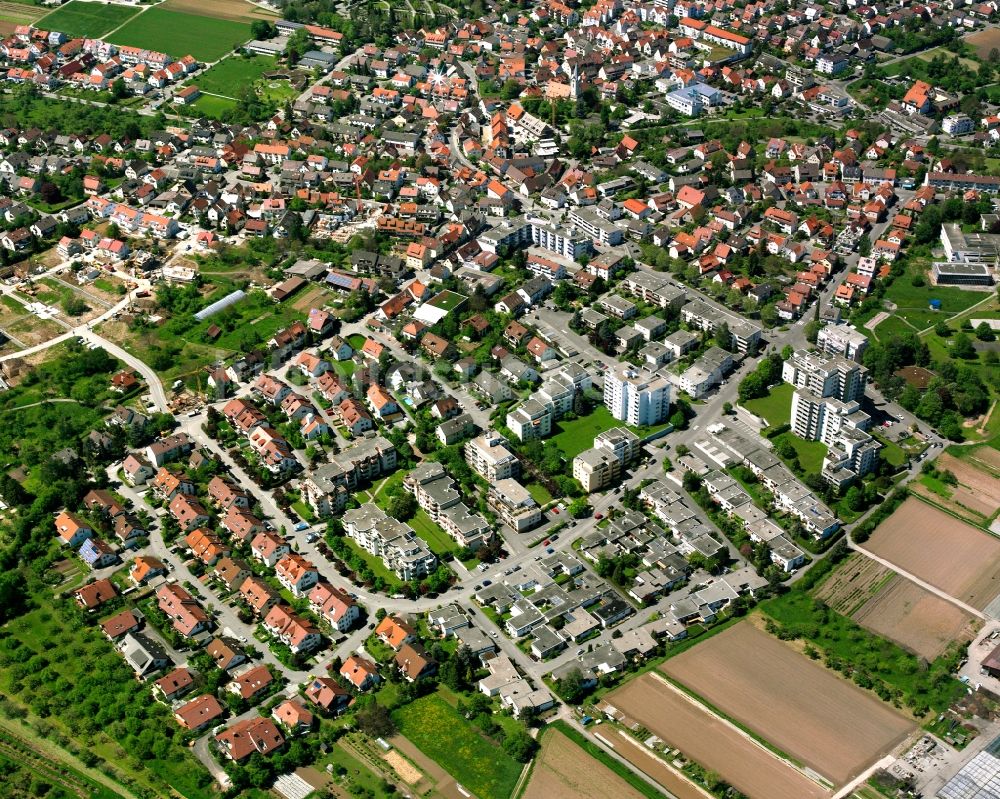 Luftaufnahme Rommelshausen - Wohngebiet einer Einfamilienhaus- Siedlung in Rommelshausen im Bundesland Baden-Württemberg, Deutschland