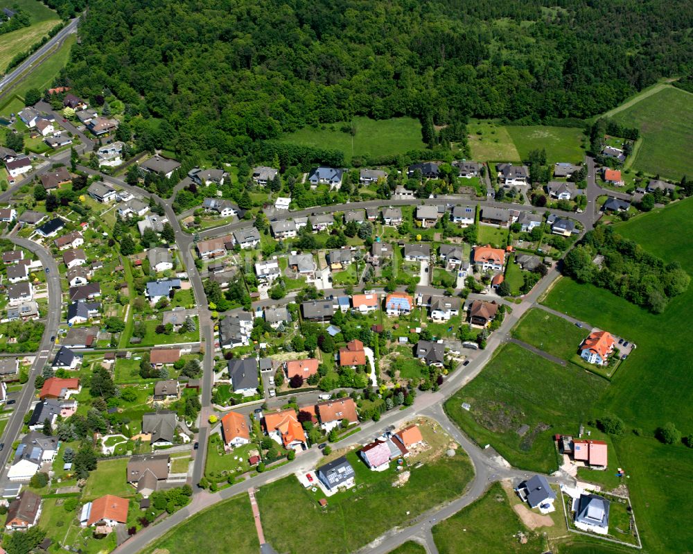 Romrod von oben - Wohngebiet einer Einfamilienhaus- Siedlung in Romrod im Bundesland Hessen, Deutschland