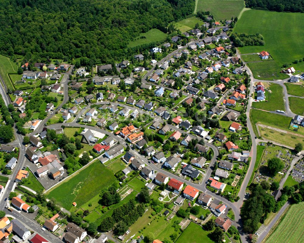 Romrod aus der Vogelperspektive: Wohngebiet einer Einfamilienhaus- Siedlung in Romrod im Bundesland Hessen, Deutschland