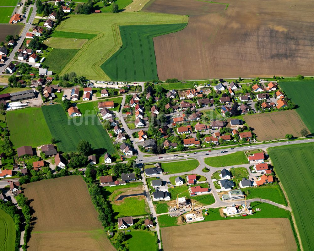 Rot aus der Vogelperspektive: Wohngebiet einer Einfamilienhaus- Siedlung in Rot im Bundesland Baden-Württemberg, Deutschland