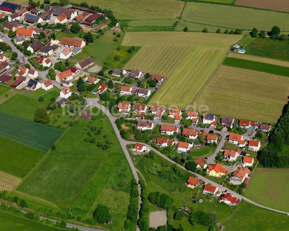 Luftaufnahme Rot - Wohngebiet einer Einfamilienhaus- Siedlung in Rot im Bundesland Baden-Württemberg, Deutschland