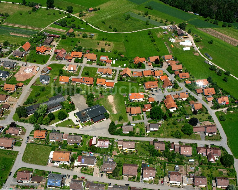 Rotfelden aus der Vogelperspektive: Wohngebiet einer Einfamilienhaus- Siedlung in Rotfelden im Bundesland Baden-Württemberg, Deutschland