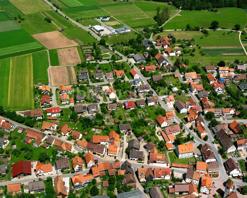 Luftaufnahme Rotfelden - Wohngebiet einer Einfamilienhaus- Siedlung in Rotfelden im Bundesland Baden-Württemberg, Deutschland